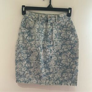 Squeeze Blue Floral Pencil Skirt Vintage Y2K